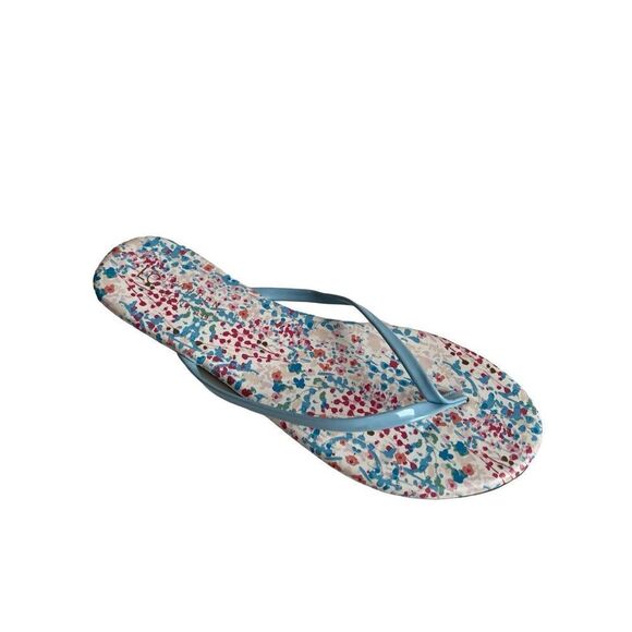 LC Lauren Conrad Honey 2 Ditsy Floral Sz 10 Flip Flop Sandals NWT Blue Pink NWT - Picture 1 of 10